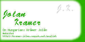 jolan kramer business card